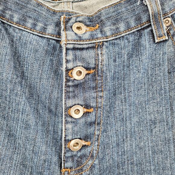 Vintage 90's Riveted by Lee Blue Jeans Straight Leg Button Fly Women's Size 16 M - Picture 3 of 8